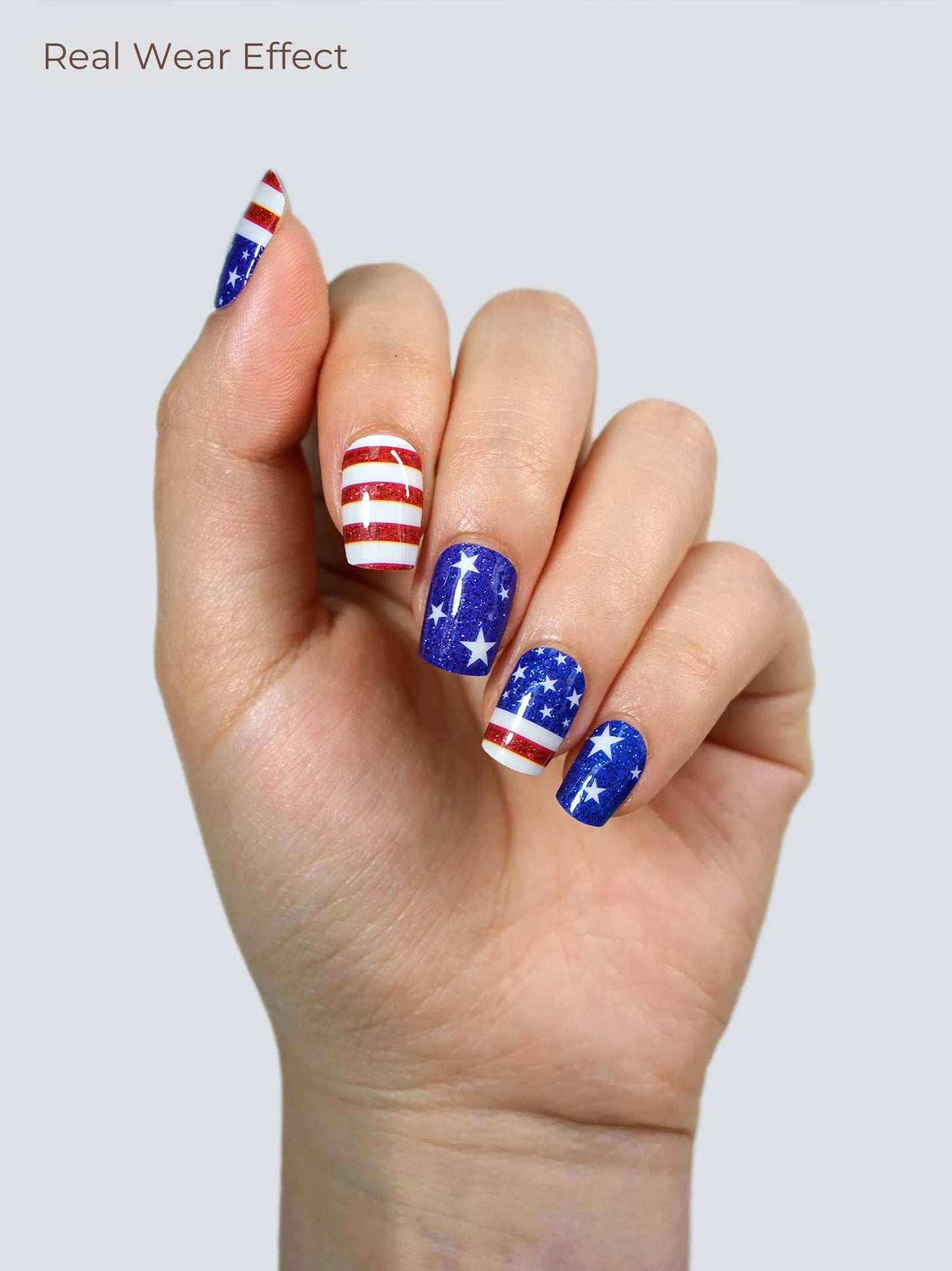 Beaolata Nail Polish Strips, 32PCS Salon Quality Wraps, Long Lasting Gel Nail Stickers for Women Easy Apply& Remove (Fourth of July Independence Day)