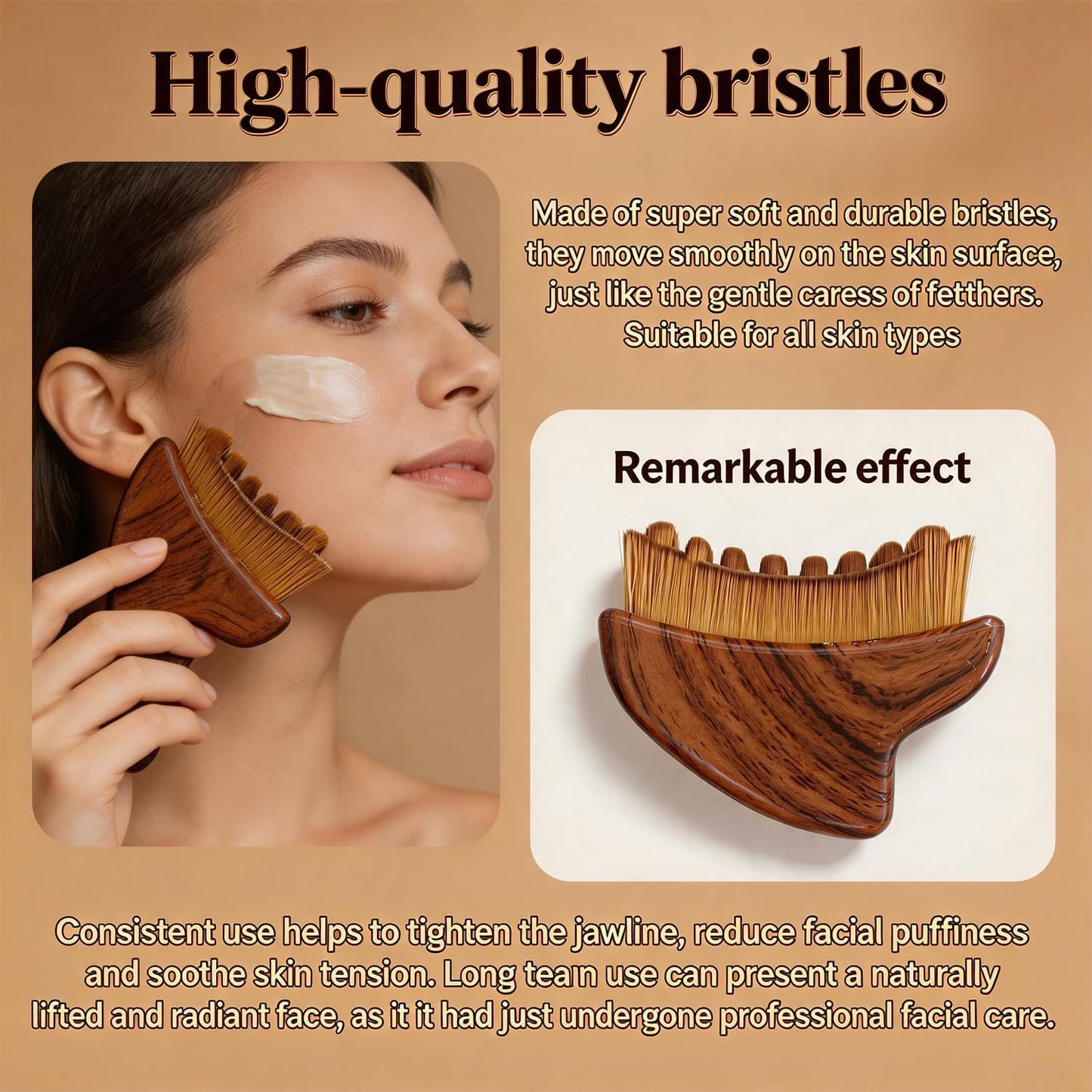 Lymphatic Contour Face Brush - Sculpting Tool for Lymphatic Drainage & Jawline Definition | Reduces Puffiness