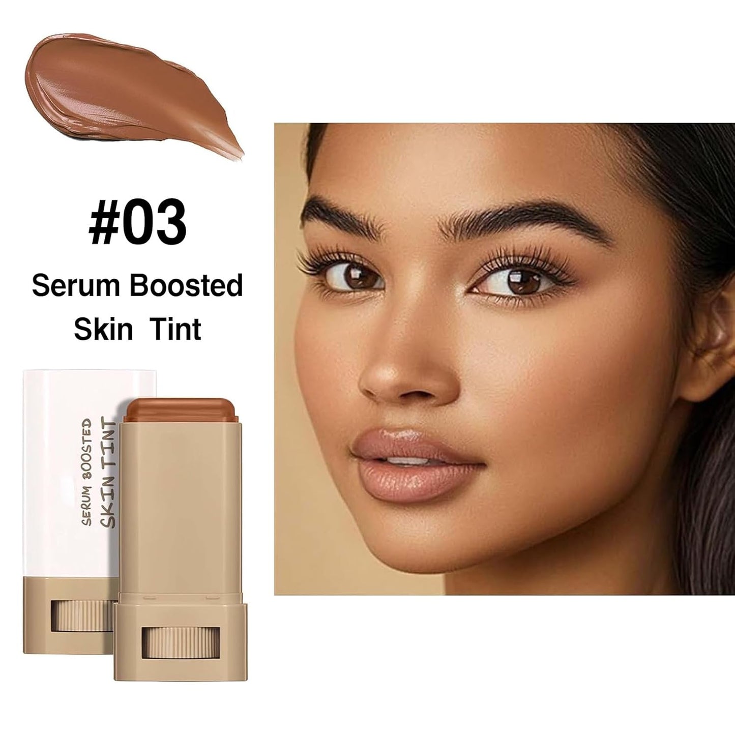 Beauty Balm Serum - Hydrating Tinted Concealer Stick for Women | Lightweight Moisturizer & Contour Foundation (#3)