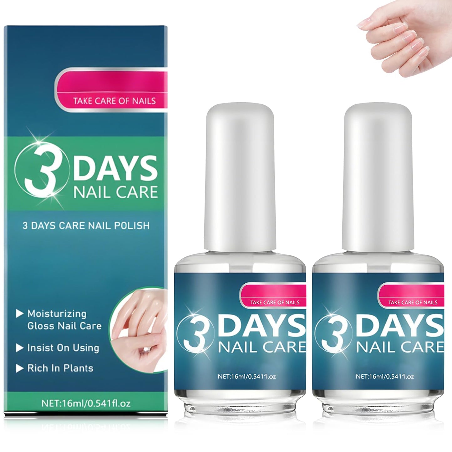 Keratin Amino Acid Nail Care - Strengthening & Hydrating Treatment for Weak Nails | 16ml/0.56oz (2pcs)