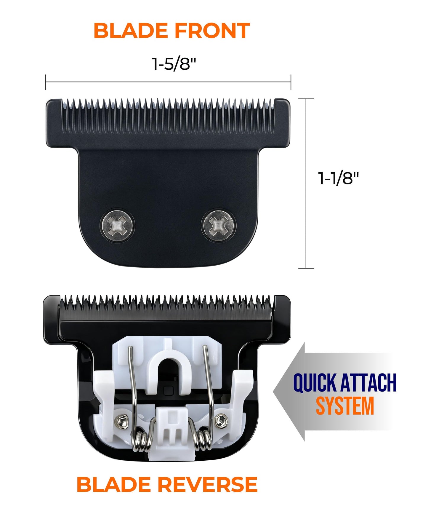 Professional T-Blade Replacement Compatible with Wahl 9864/9864SS/9686/9818A/9854L/9876L & More – Detachable Blade for Lithium-Ion Beard Trimmers (2 Black Blade + 4 Guard Combs (1mm, 3mm, 5mm, 6.5mm))