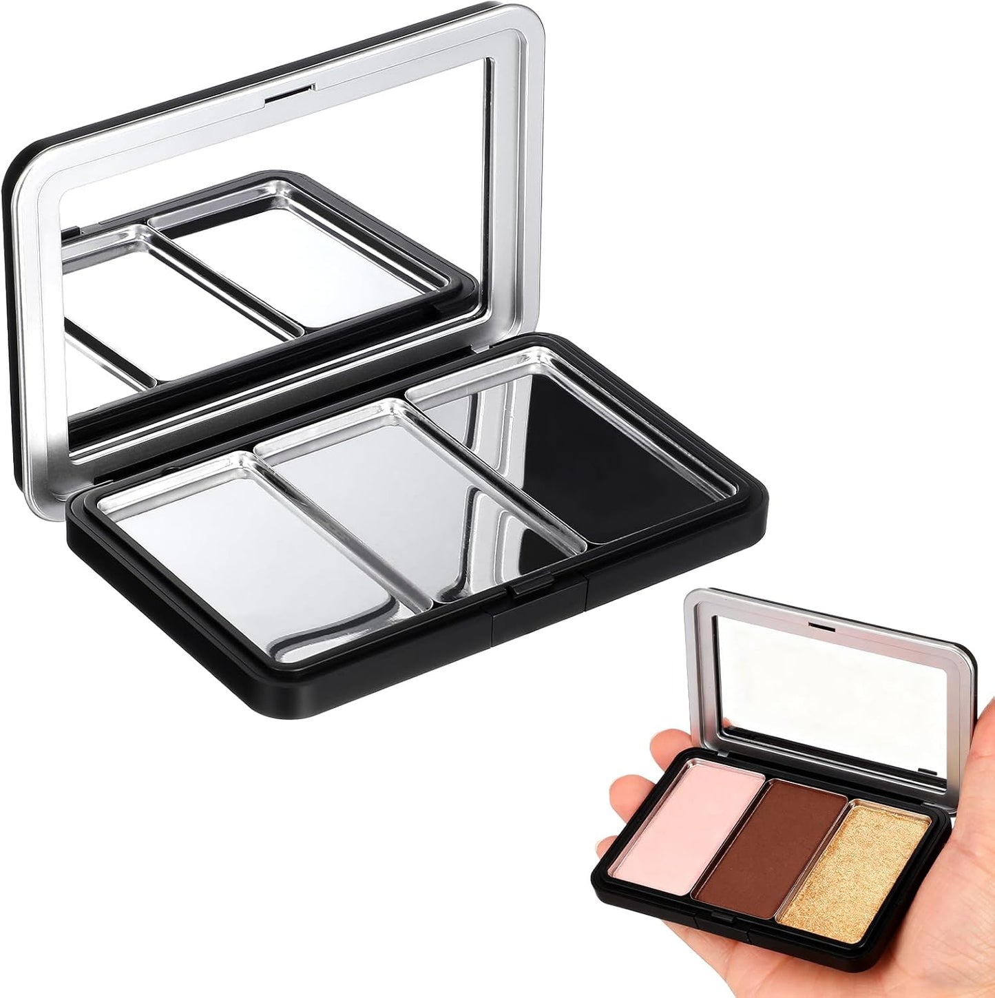 Empty Eyeshadow Palette - Refillable Magnetic Makeup Organizer with Mirror | Compact Travel Size for Eyeshadow, Blush, Lipstick