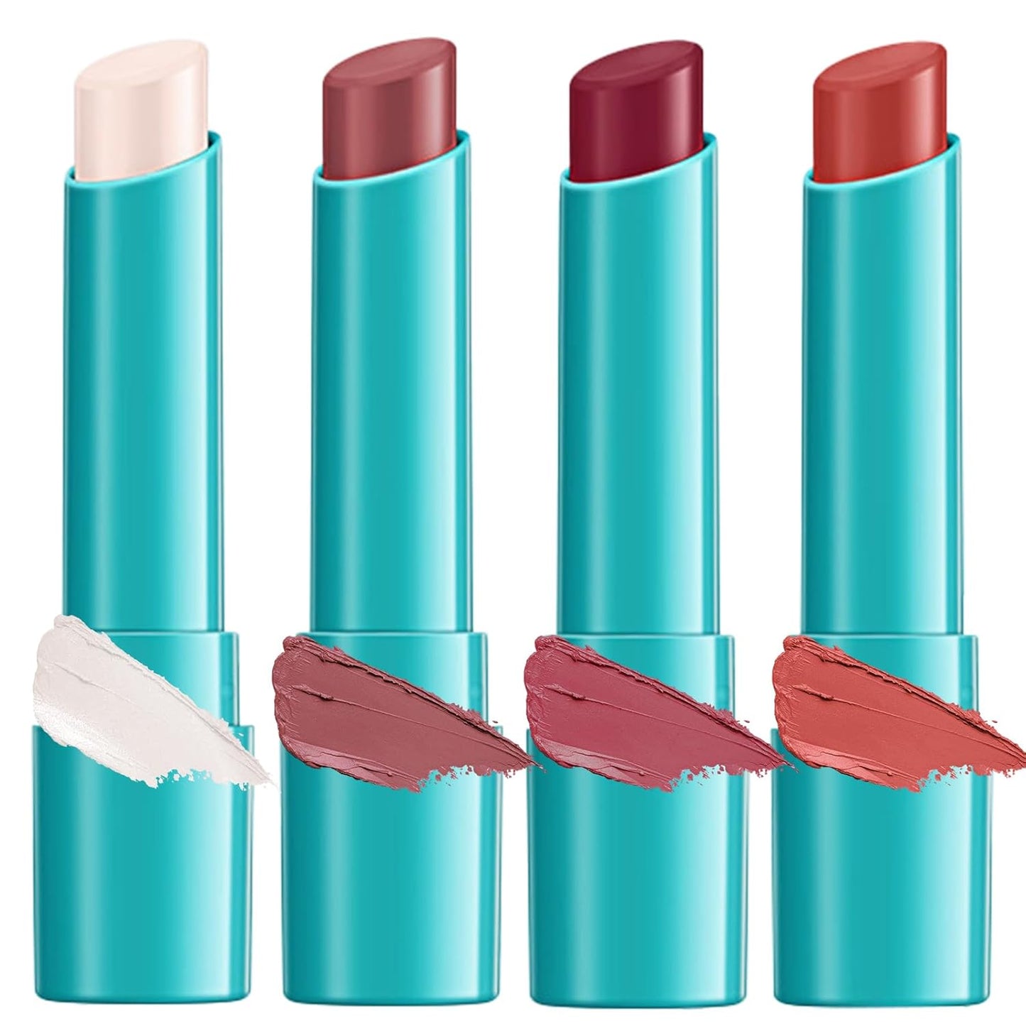 Hydrating Lip Tint Set - 4pcs Moisturizing Lip Oil Balm | Long-Lasting Waterproof Gloss
