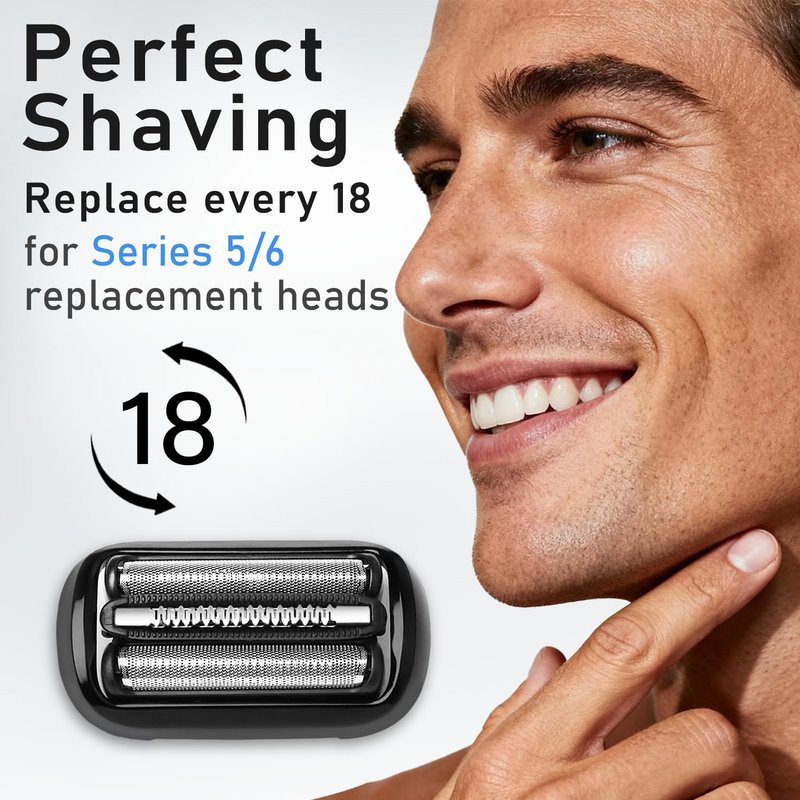 Series 5 Series 6 53B Replacement Head Compatible with Braun Electric Foil Shaver, Compatible with New Generation Razors 5020cs 5018s 5035s 5049cs 5050cs 6020s 6040cs 6072cc 6075cc 6090cc (2 Count)