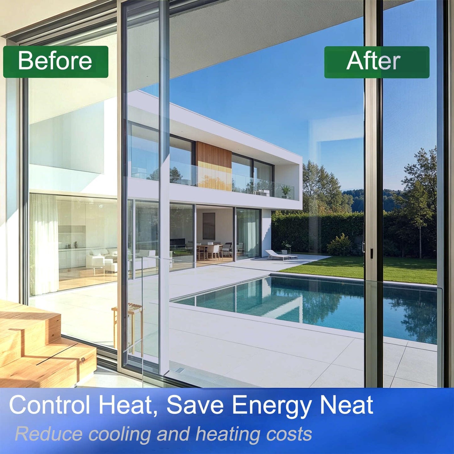 Gufoltie One Way Privacy Window Film Reflective Solar Control Window Film Heat Control Mirror Window Tint for Home Heat Blocking Daytime Privacy See Out Not in, Black Silver, 17.5 Inch X 78.7 Inch