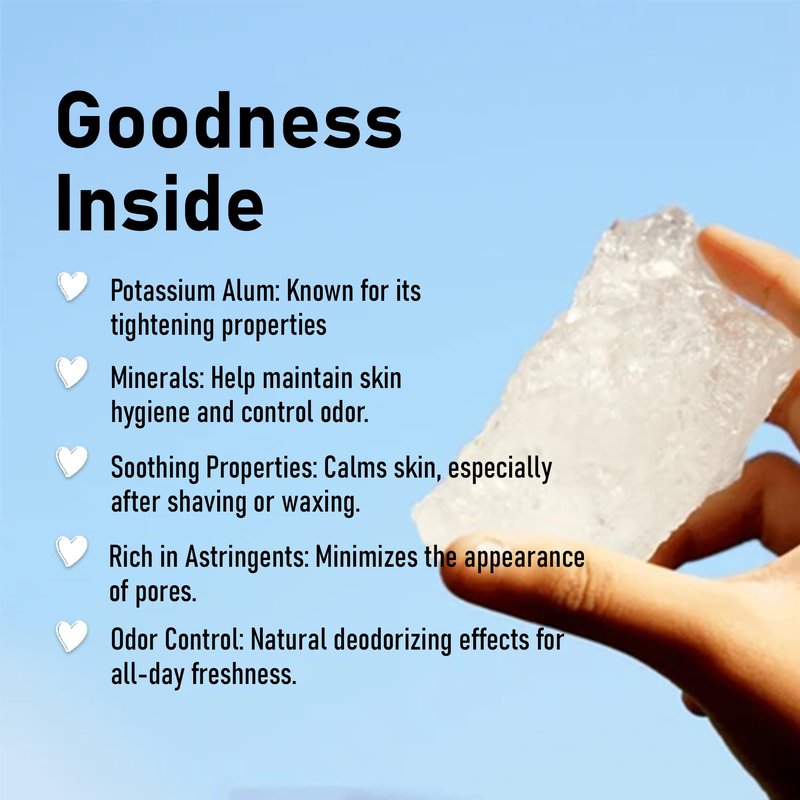 minature Potassium Alum Stone 500g |Phitkari Block| Pure Fitkari for Post Shave Care | Skin Care & Multiple Uses| Natural Deodorant