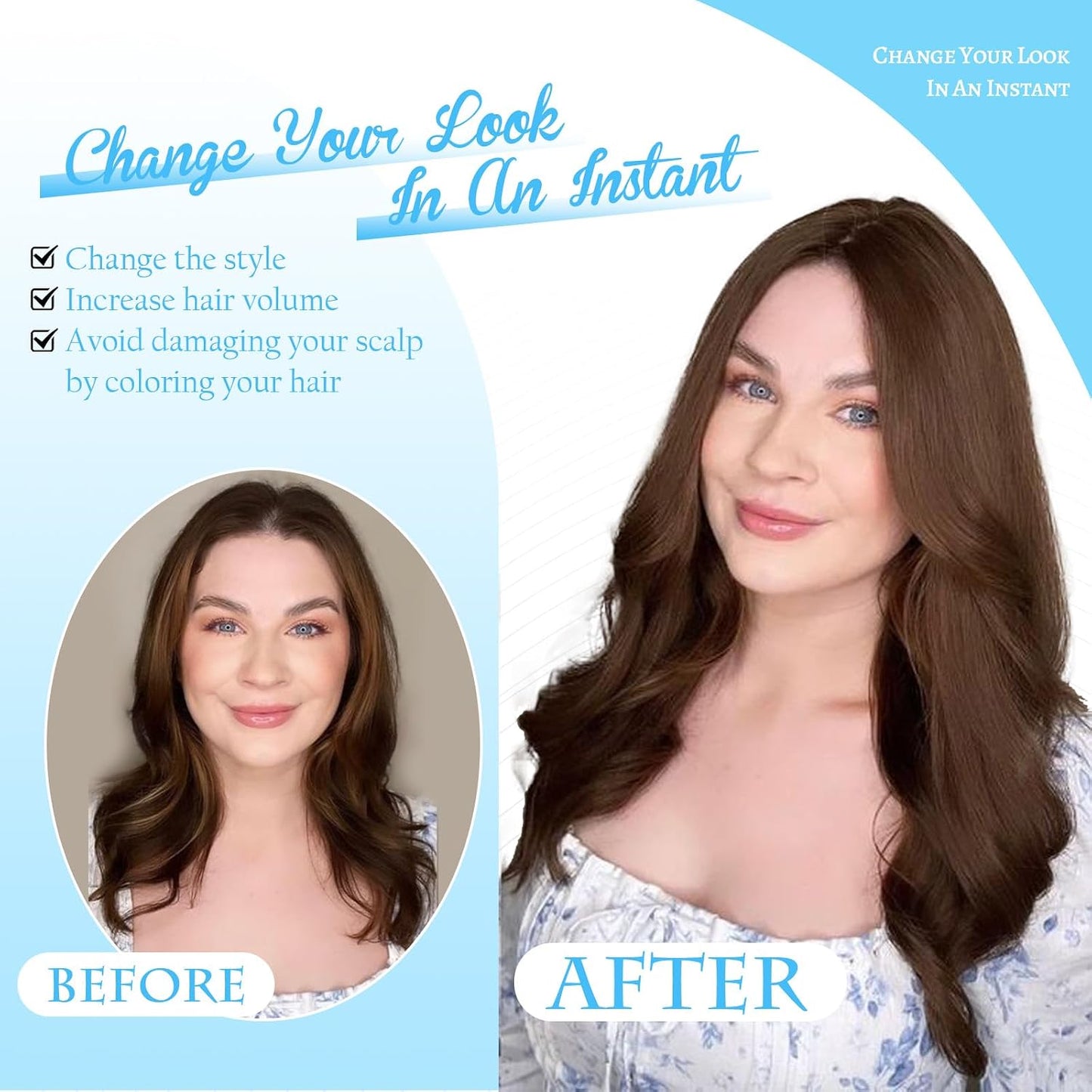 Human Hair Toppers for Women | Real Hand-Tied Swiss Base Hairpieces for Thinning Hair - 10 Inch, 30g, No Bangs