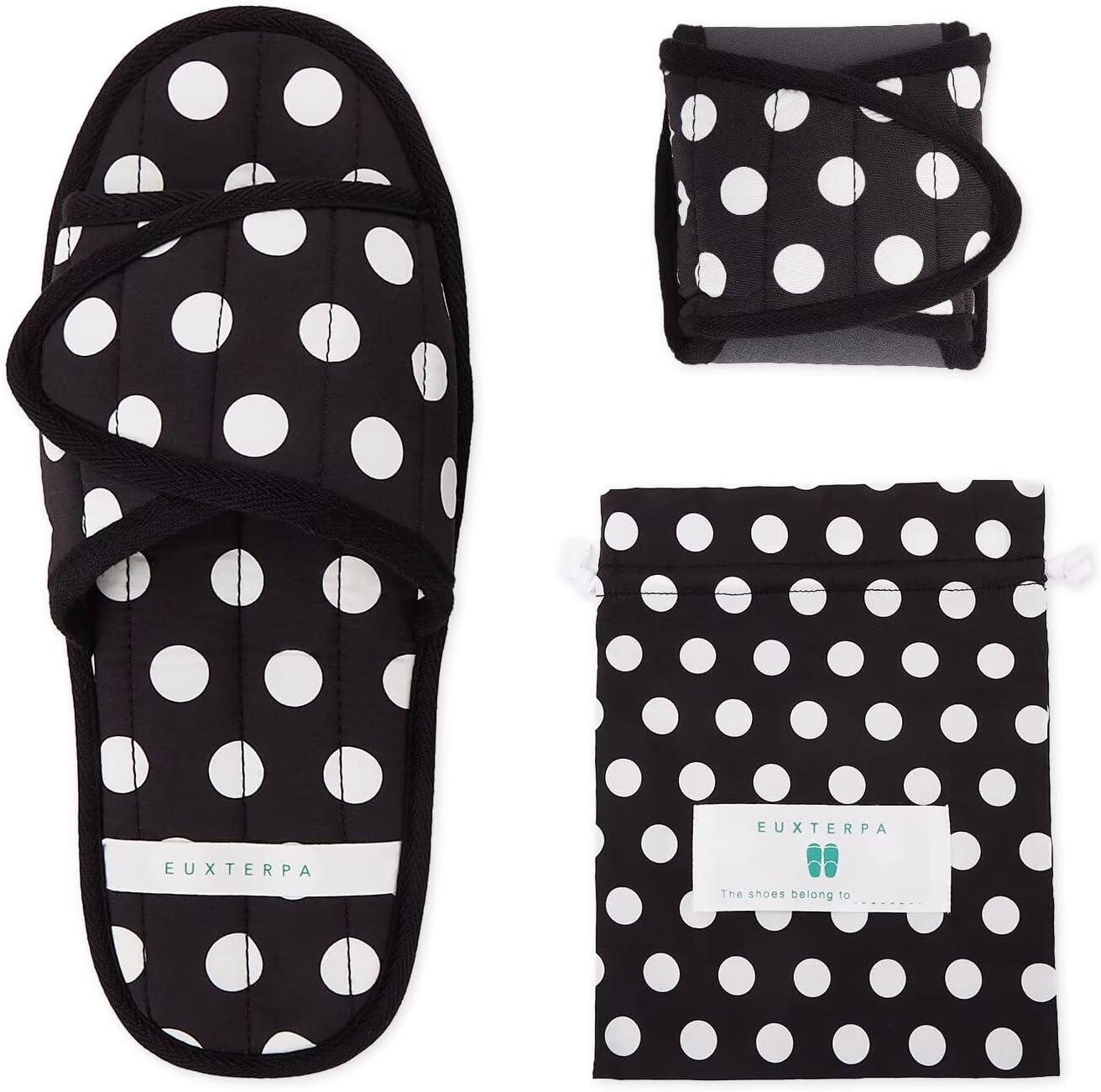 Women’s Travel Slippers - Lightweight Adjustable Foldable Design | Easy Carry with Storage Bag