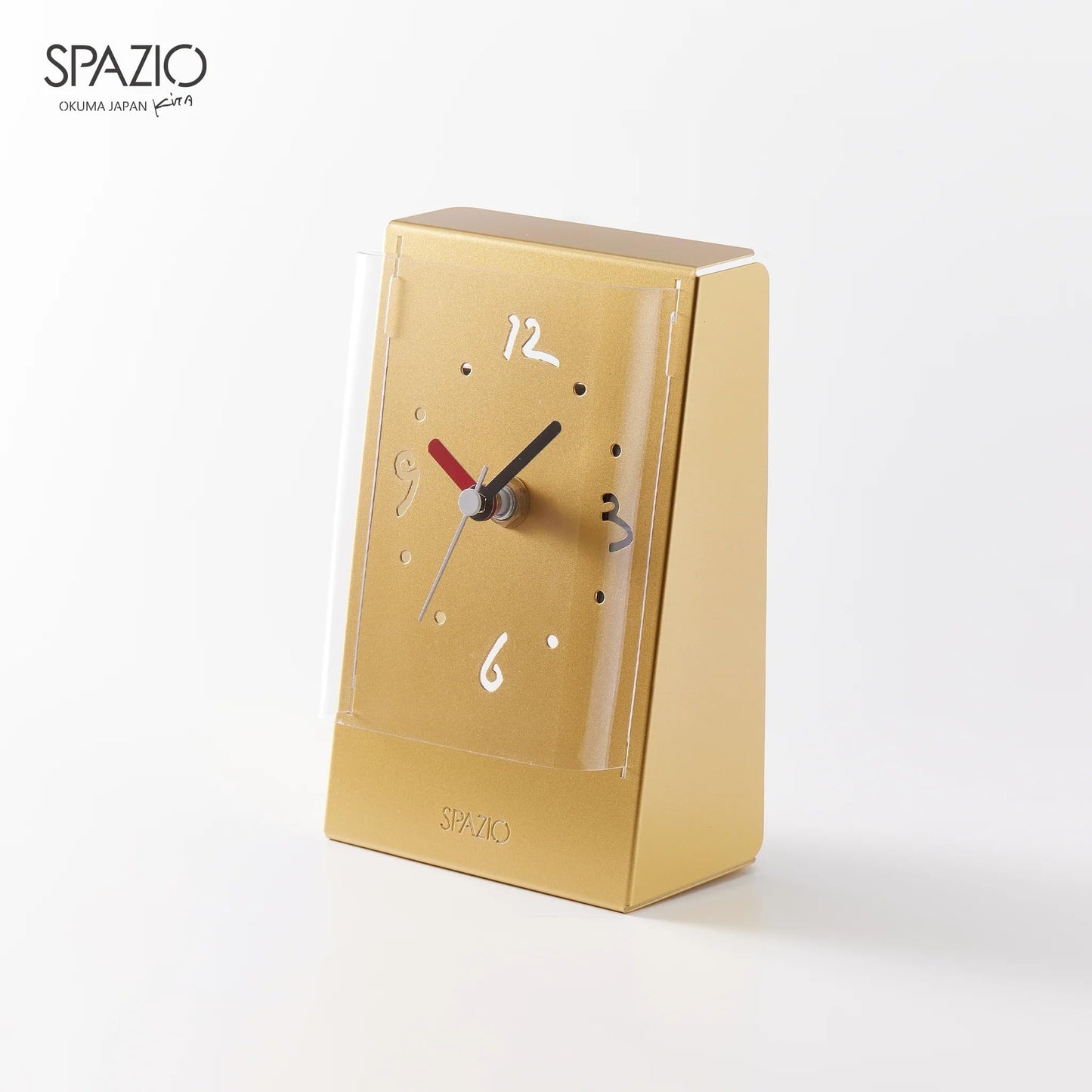 フルタック(Fultac) Okuma Japan 649345 Toshiyuki Kita, Spazio Table Clock, Gold 3.5 x 5.5 x 2.4 inches (90 x 140 x 60 mm)