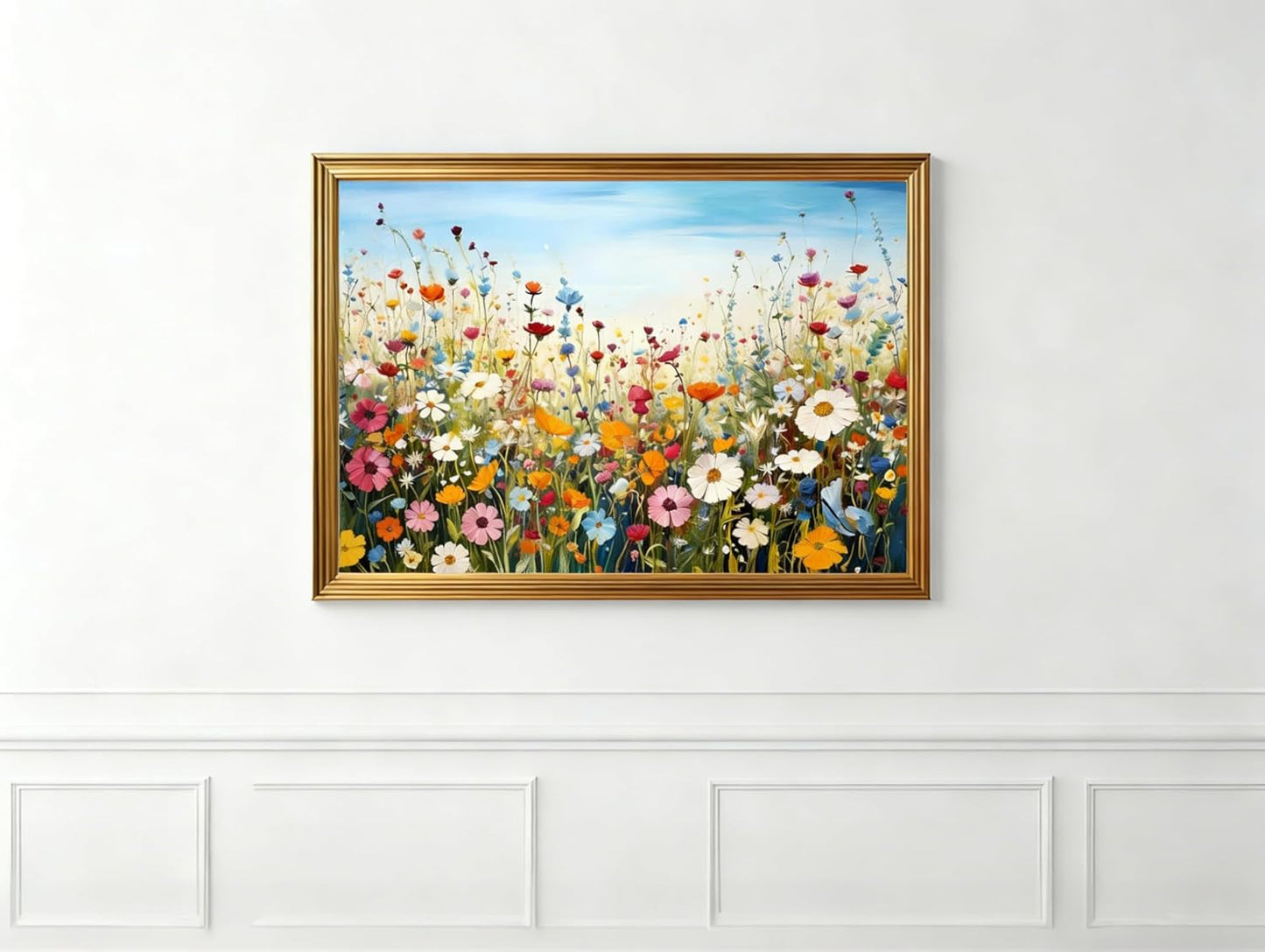 5D Diamond Painting Kit - Sea of Flowers Full Round Drill Art | DIY Crystal Gem Painting, 16x12 Inch