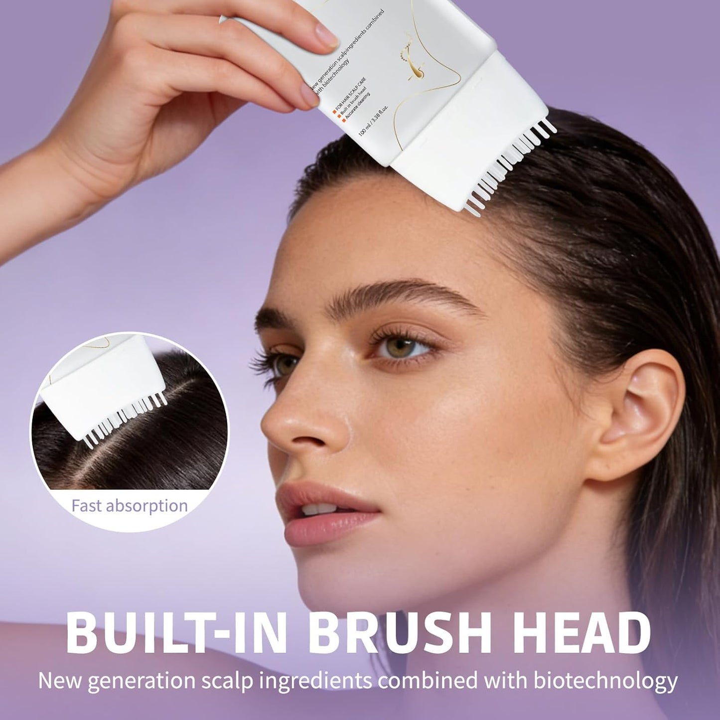 Hair Growth Serum with Brush - Scalp Treatment with Heart Leaf Exosomes & Echinacea | 3.38 Fl. Oz