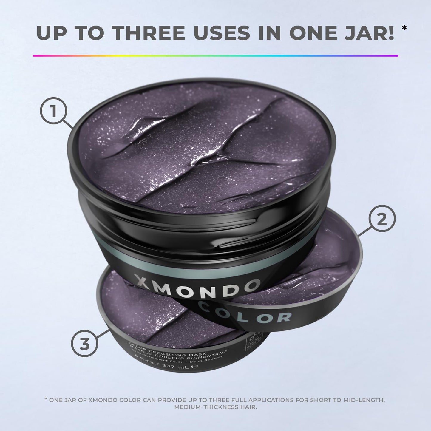 XMONDO Color Slate Grey Depositing Mask & Semi-Permanent Hair Dye, Infused with Bond Booster & Hyaluronic Acid for Nourishment, Revitalization & Repair, Vegan Formula, 8 Fl Oz
