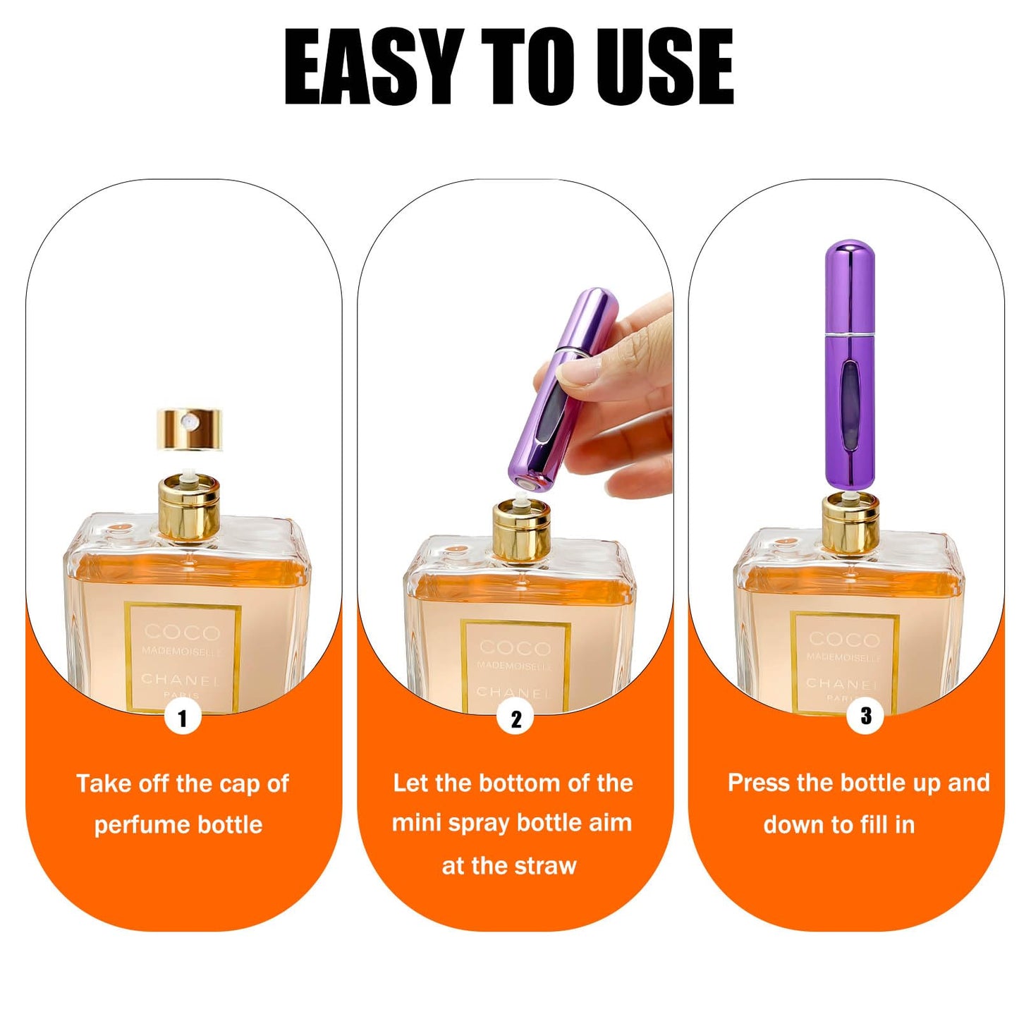 Smtheasy Perfume Travel Refillable Atomizer, Mini Perfume Atomizer Refillables, Scent Pump Case, Small Perfume Spray (10Pcs,5ml)