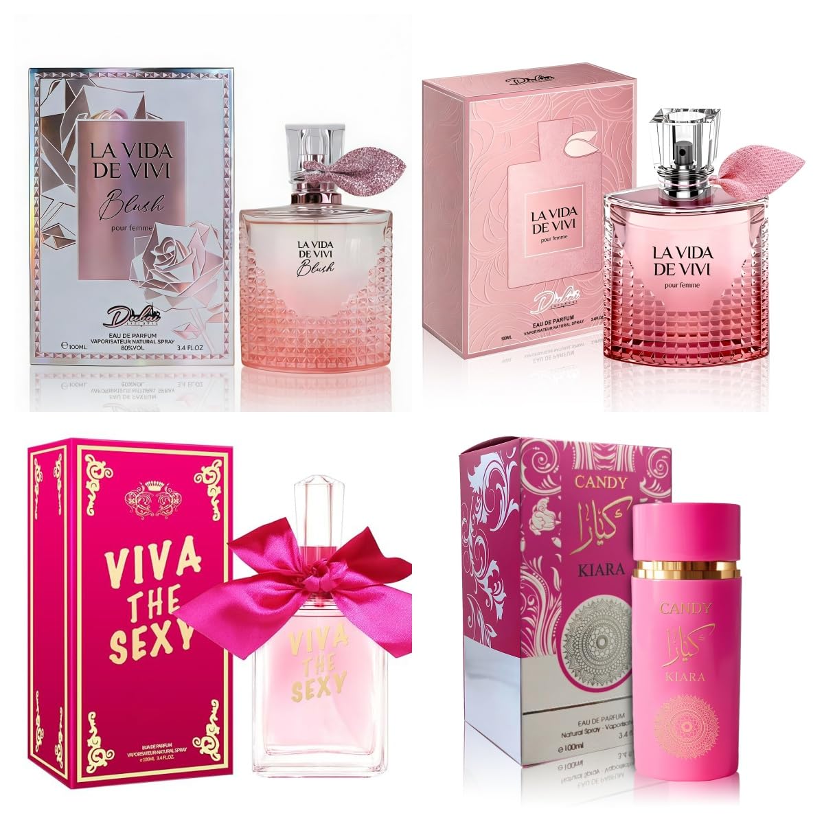4PCS Women's Perfume Gift Set - Sweet Fruity Vanilla Scents | 3.4 Fl Oz Each