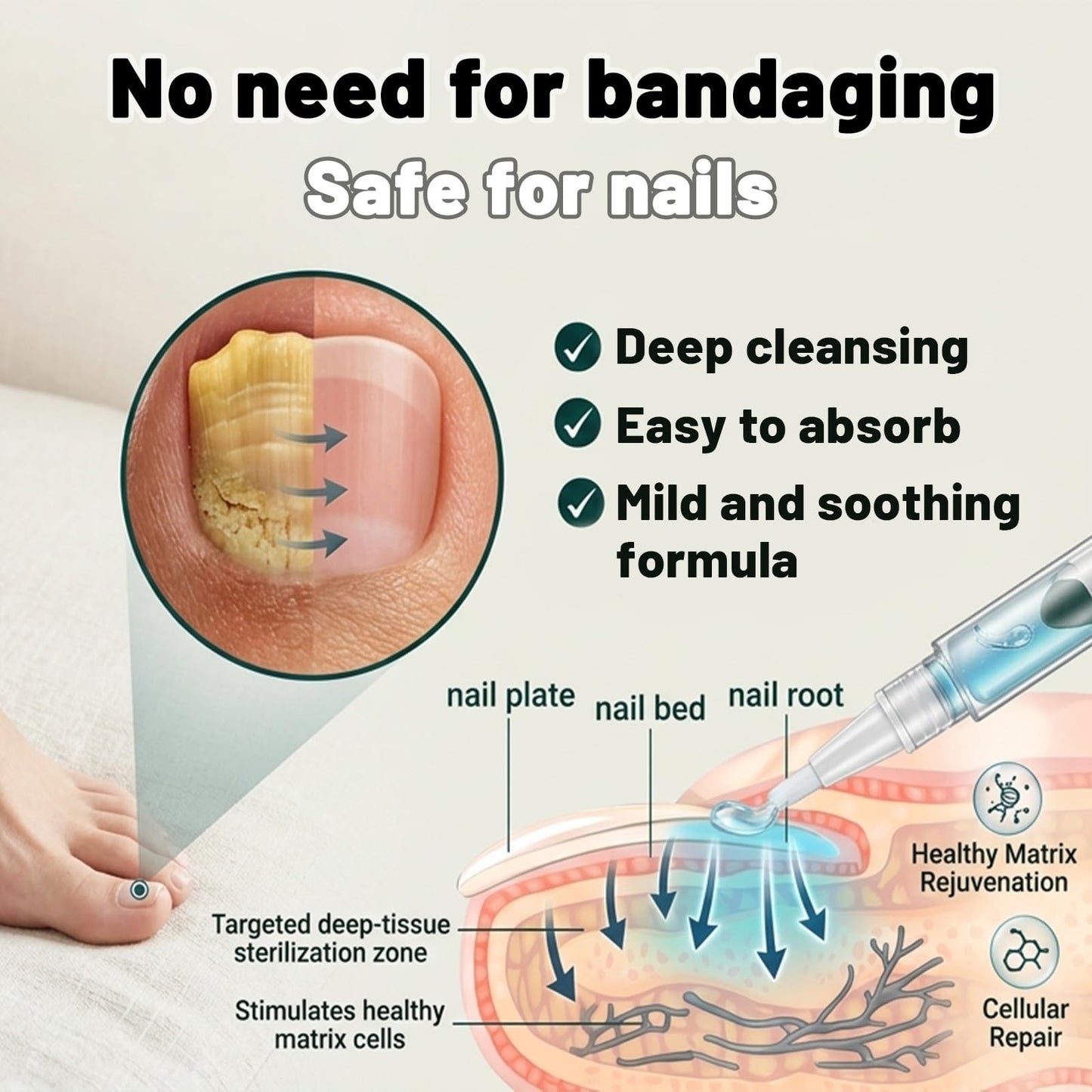 Wellanail Treatment, All Natural WellaNail Premium Support for Overall Health, Make Nails Look Healthier Stronger (Brown)