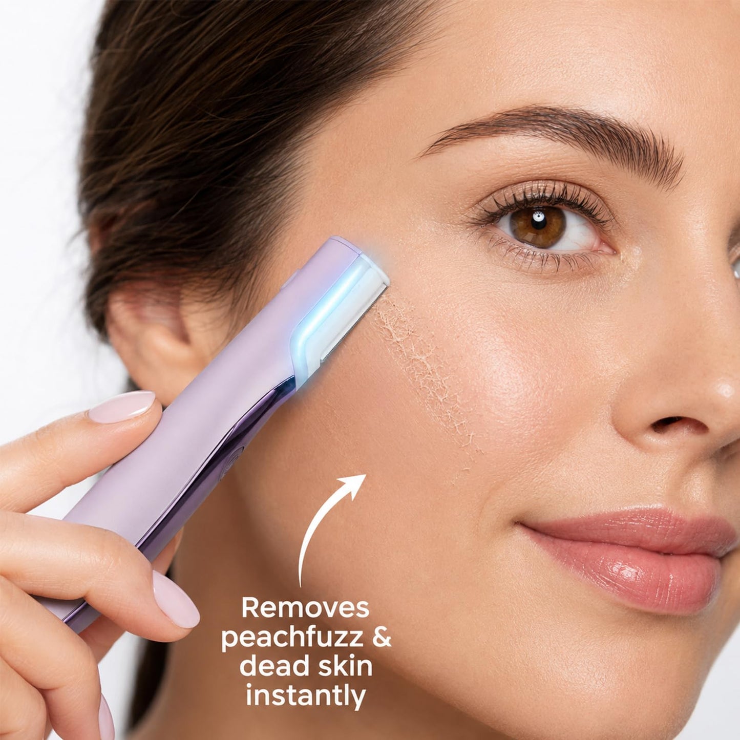 Sonic Dermaplane Razor for Women Face with 14 Refill Blades,3 Speeds with LED Light,Dermaplaning Tool for Peach Fuzz & Exfoliation,Rechargeable Facial Hair Remover
