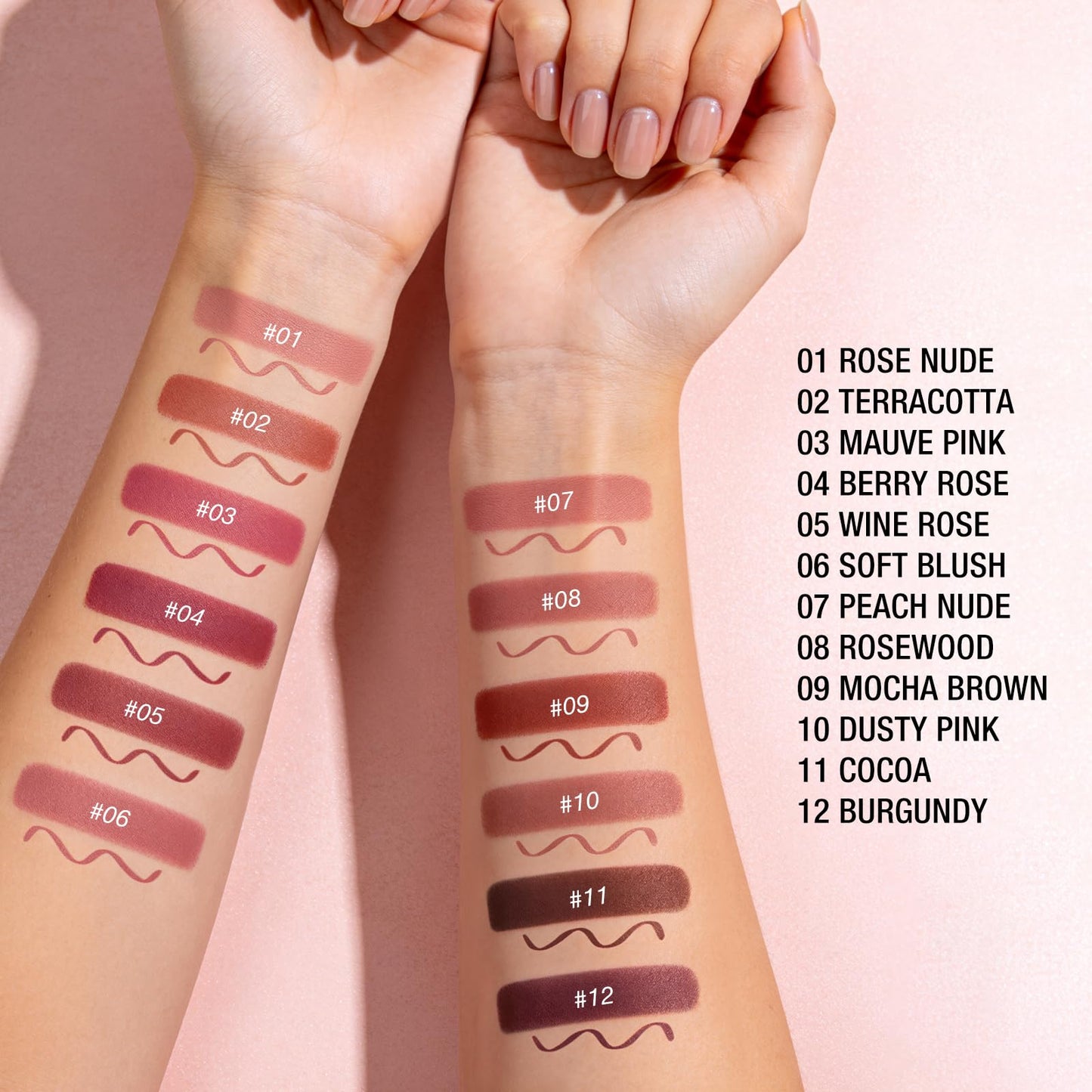 LANGMANNI 2-in-1 Lipstick & Lip Liner Set,2 Colors Set|Angled Lipstick+Matching Lipliner Pencil|Velvet Matte Finish,Long-Lasting & Smudge-Resistant|All-in-One Lip Makeup Kit for Women(#1+2)