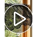 Molaxhome Black Lace Floral Semi Sheer Kitchen Valance 51x16
