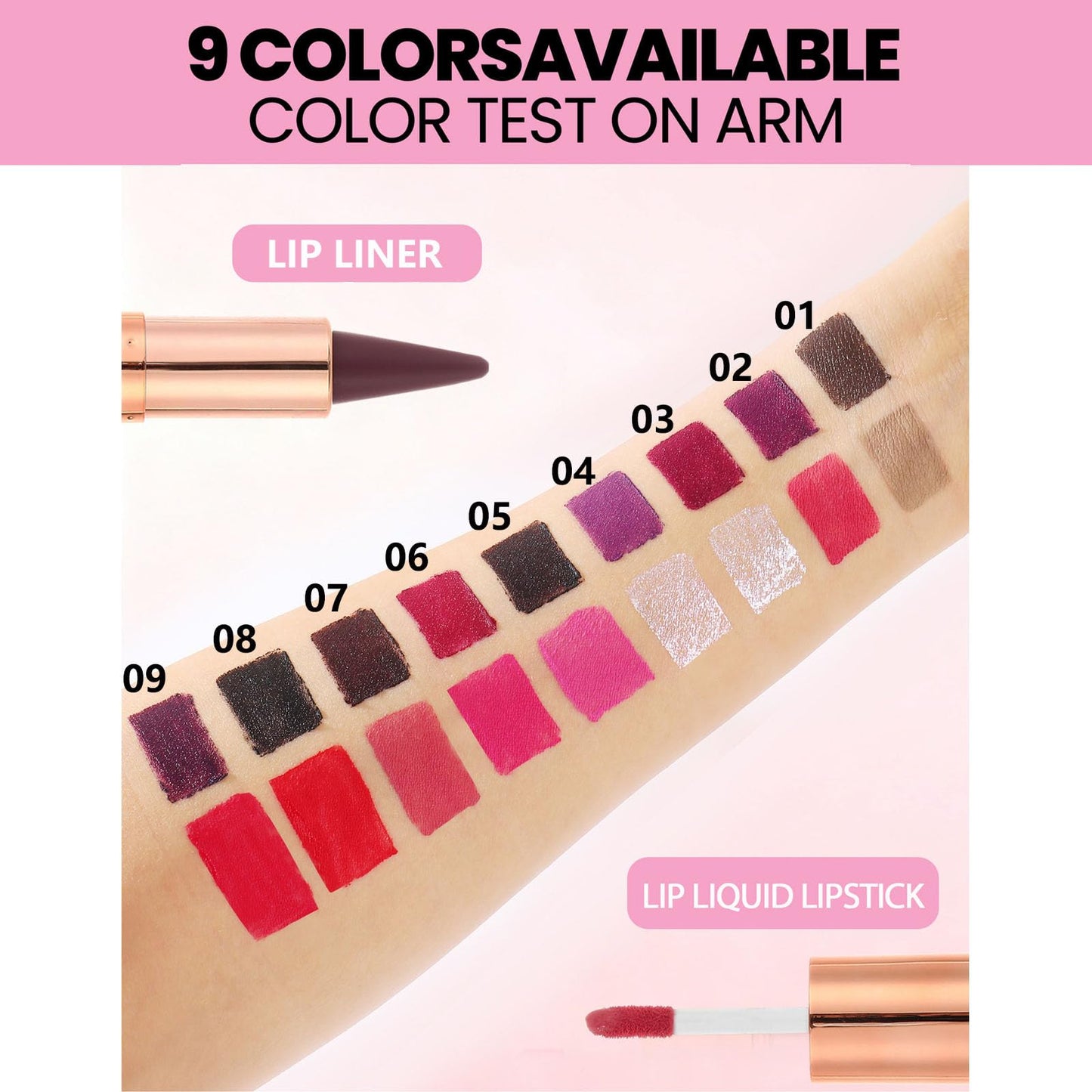 Lip Liner 2 in 1 Professional Matte Lip Kit, Dual-Ended Lip Kit With Lip Liner And Gloss Lip Combo Sets For Black Women,High Pigmented Liquid Lipstick Long Lasting Waterproof Lip Combo Makeup ﻿ (#2)