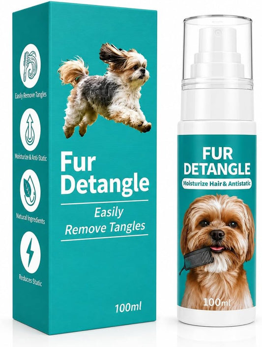 Dog Detangler Spray - Leave-In Conditioner & Dematting Solution for Matted Hair | Moisturizing Pet Grooming Spray, 3.4 Fl Oz