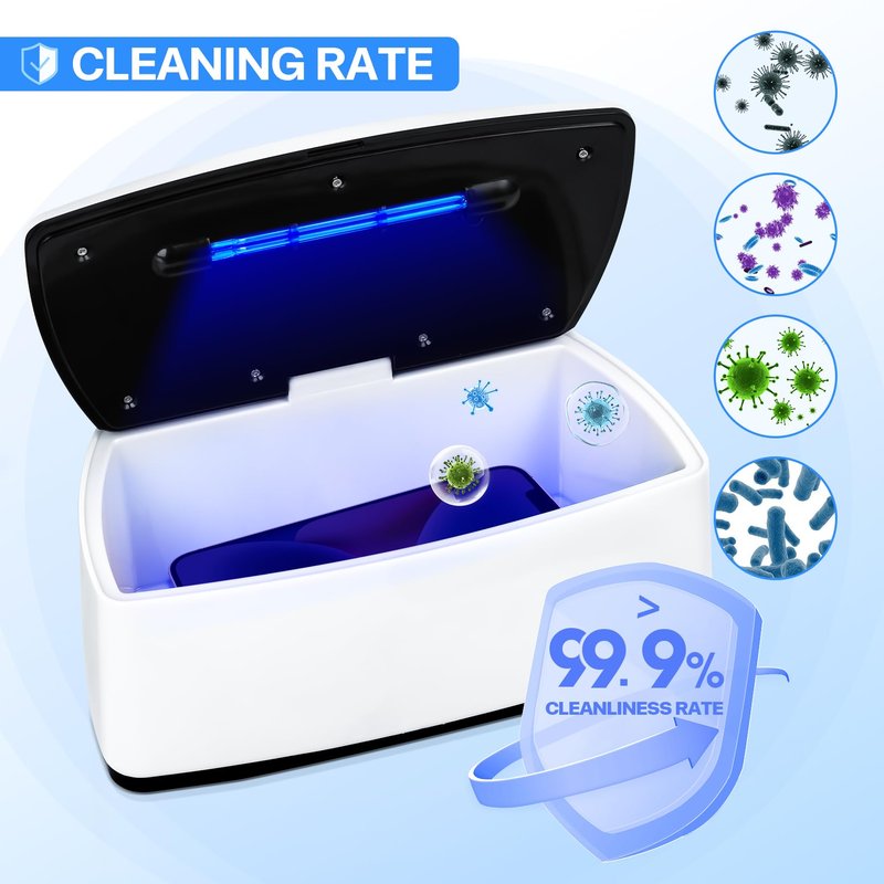 LXIANGN Nail Tool Sterilizer,Portable Large USB 1L High Temperature Nail Cleaning Box for Manicure Salon,Tweezers,Tattoo,Scissors,Jewelry,Phone, Watch,Underwear (White)