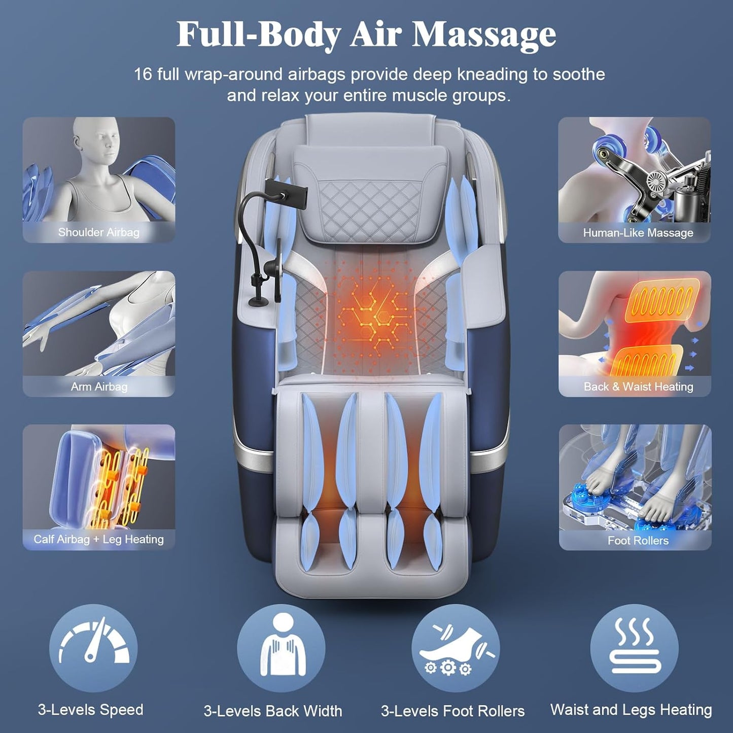 YONISEE 4D Massage Chair - Full Body Shiatsu Recliner with AI Control, Heating & Bluetooth | Zero Gravity SL-Track Design