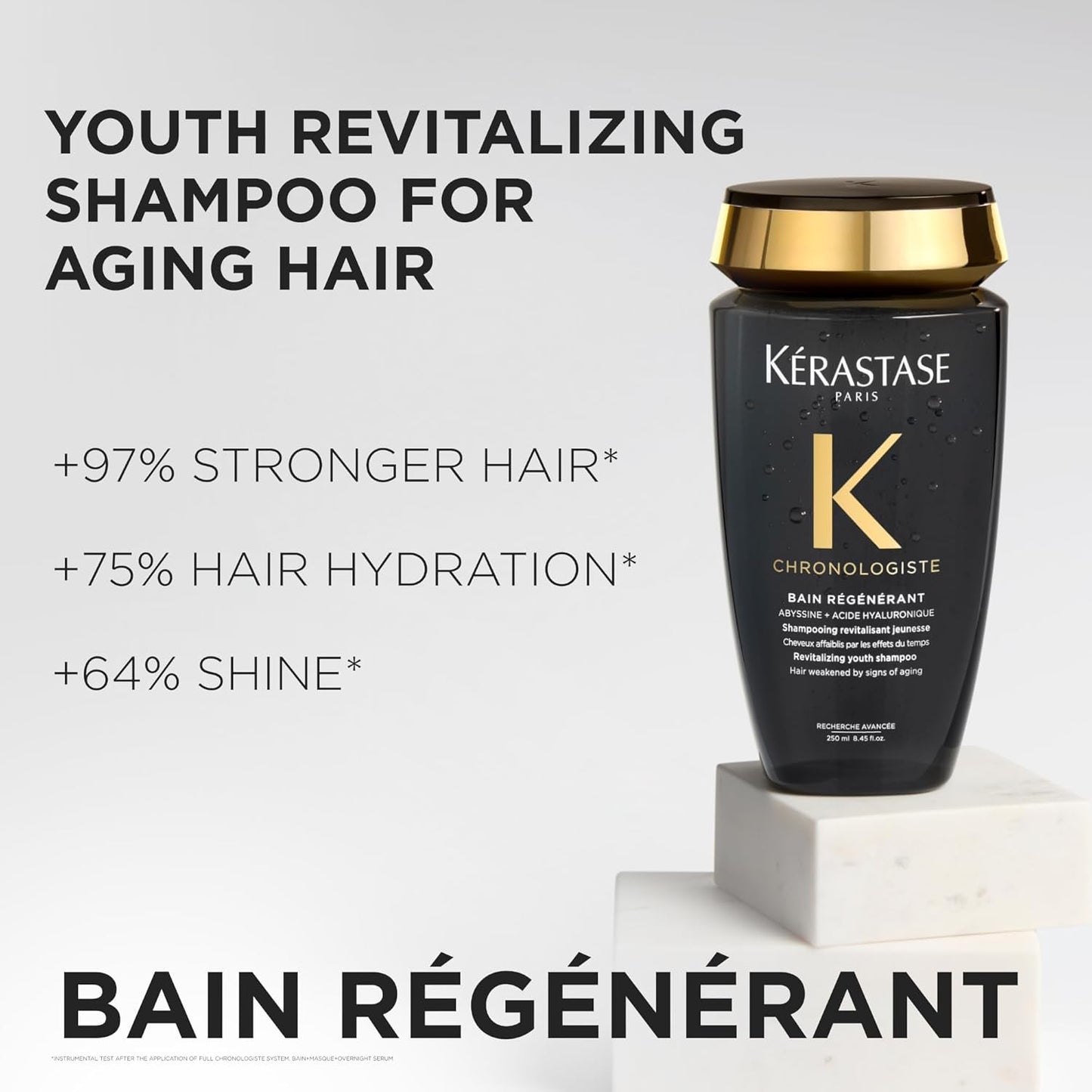 KÉRASTASE Chronologiste Bain Régénérant Shampoo - Revitalizing Anti-Aging Formula for Weakened Hair | Hydrating & Smoothing with Hyaluronic Acid