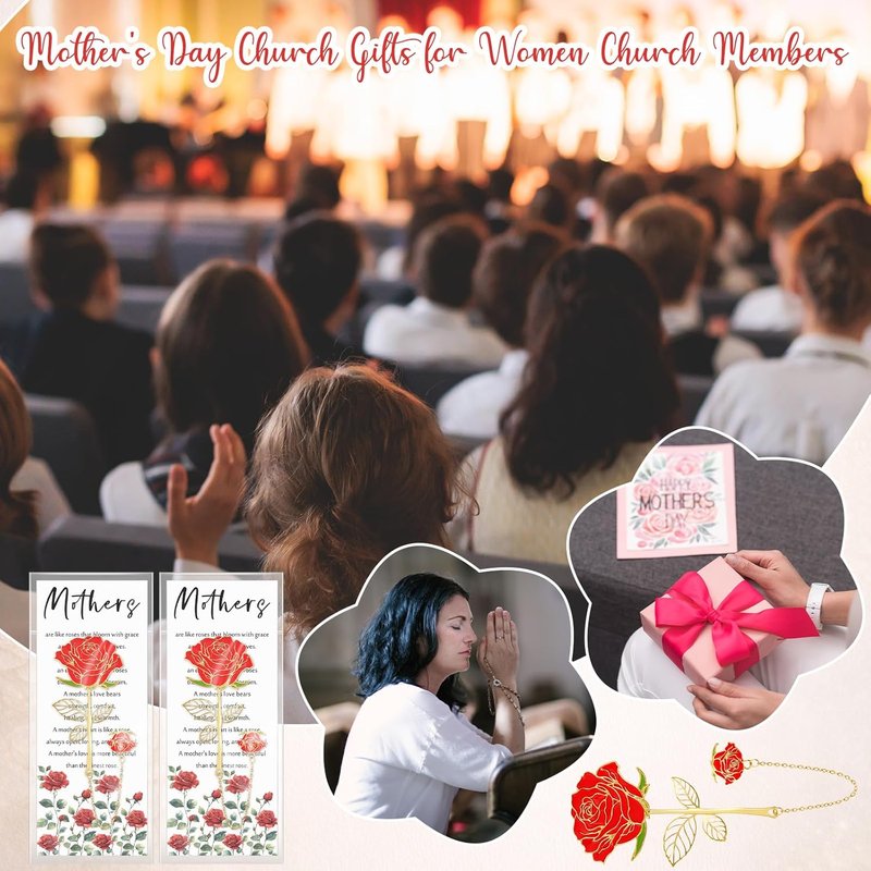 Supervitae Metal Rose Bookmark Set - 20 Mother's Day Gifts for Book Lovers | Double Flower Design