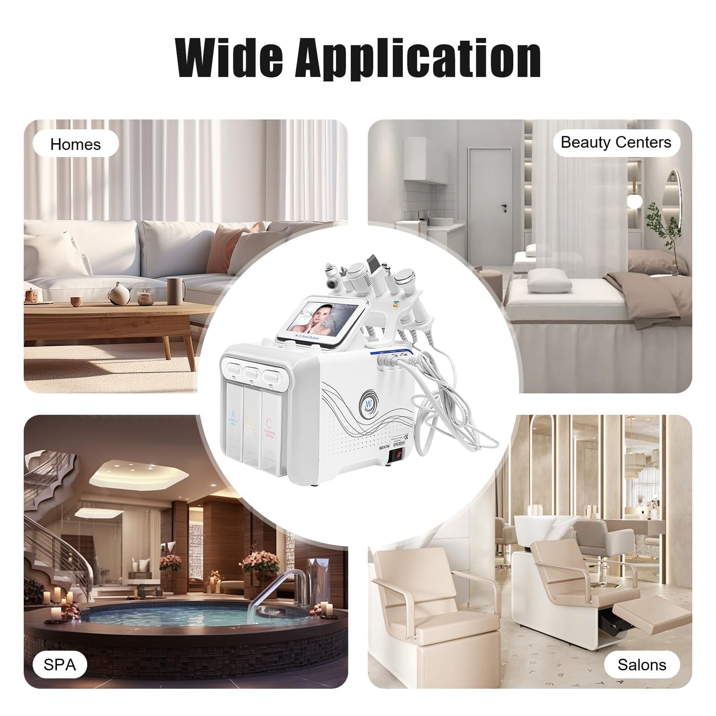 LIAUHO Hydrogen Oxygen Facial Machine, 6 in1 Professional Facial Care Device, for Improving the Quality of Skin and Face Skin Care in Household Salon, Personal Home Use, Dorm, Ideal Gift for Friends