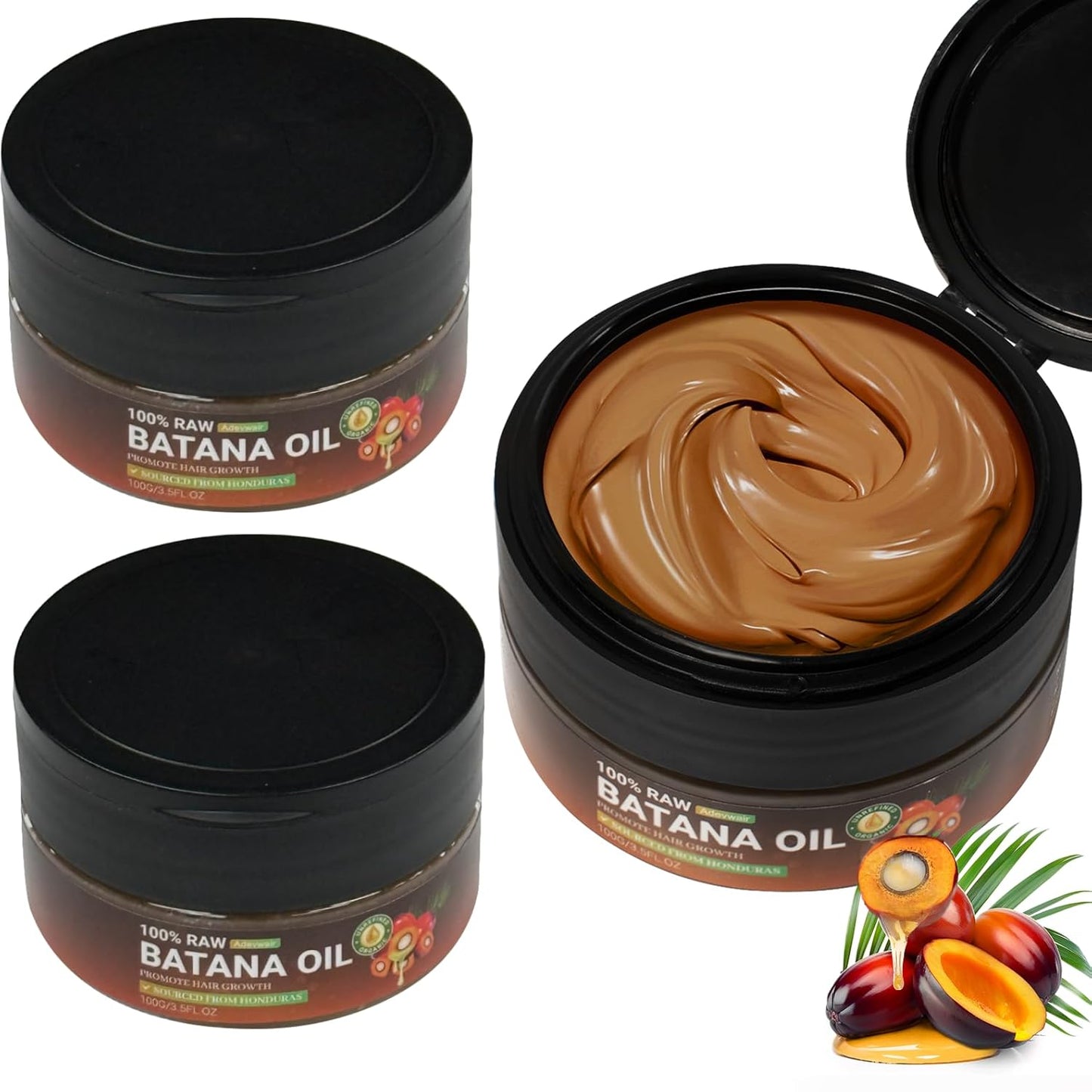 Batana Oil for Hair Growth - 100% Pure Organic Oil from Honduras | Restores Dry, Damaged Hair