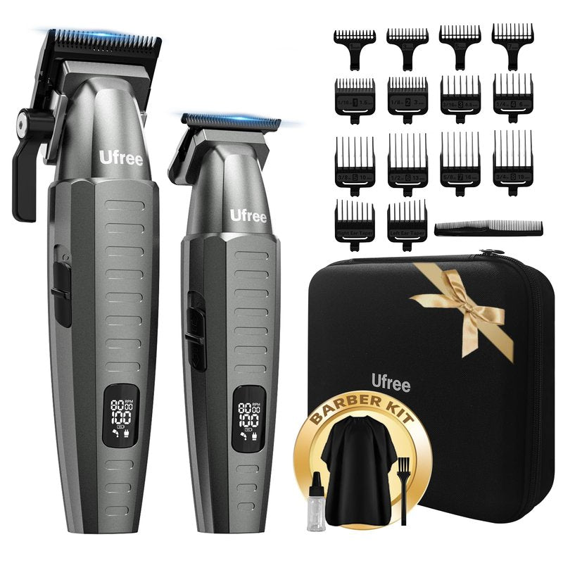 Ufree Professional Clippers and Trimmers Set, Cordless Hair Clippers for Men, Barber Clippers Set with Travel Case