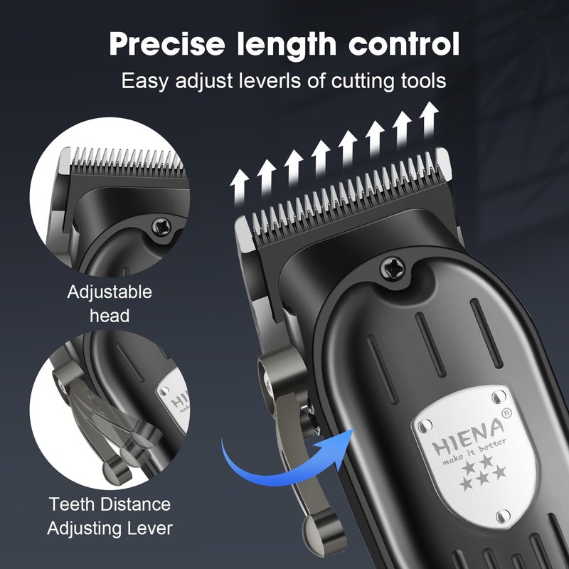 HIENA PRO Professional Hair Clippers for Men Rechargeable Barber Clippers & Trimmers Set, Cordless Hair Clippers Kit with LCD Display, Gifts for Men