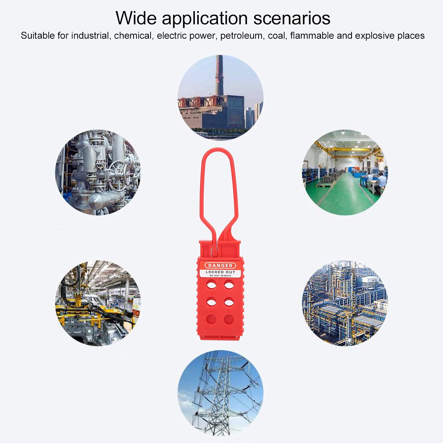 10pcs Safety Lockout Tag Hasp, 6‑Hole Insulating High‑Strength Nylon, Eliminating The Risk of Conductivity and, for Industrial Equipment Maintenance, Wholesale Business