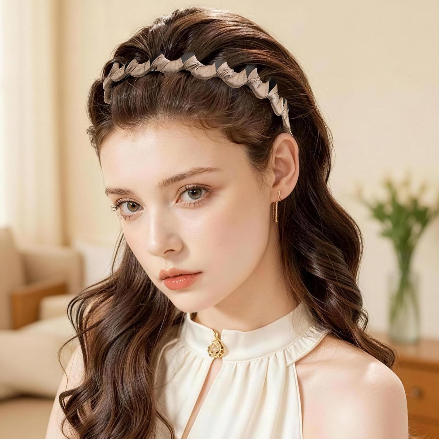 High Cranium Headbands for Women - Non-Slip Zig Zag Design | 6 PCS Reversible Vintage Hair Accessories