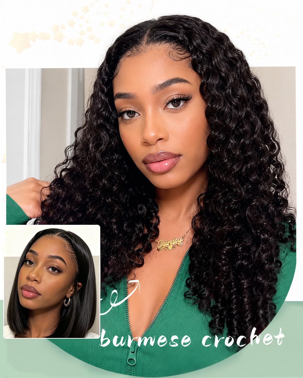 CindiRiver Burmese Curly Human Crochet Hair 20 Inch 120g Knotless Pre-Separated Feather Crochet Real Human Hair Lightweight Reusable Remy Hair Extensions with Spiral End