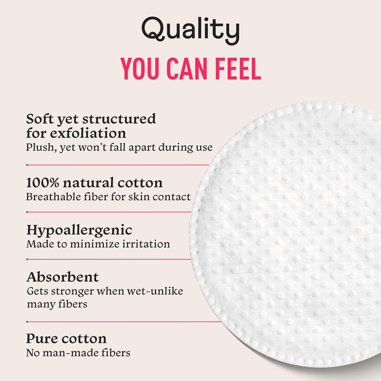 Swisspers Premium Exfoliating Rounds, 2 Distinct Raised Textured Surface, Cotton Facial Pads, 80 Count Re-closable Bag