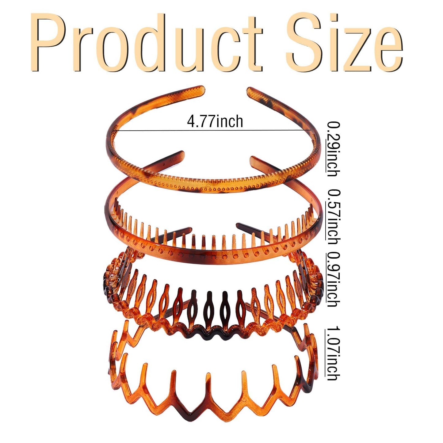 Drnytunk Plastic Headbands with Teeth,Headbands for Women Men Non Slip,Comb Hair Bands Accessory for Teen Girls