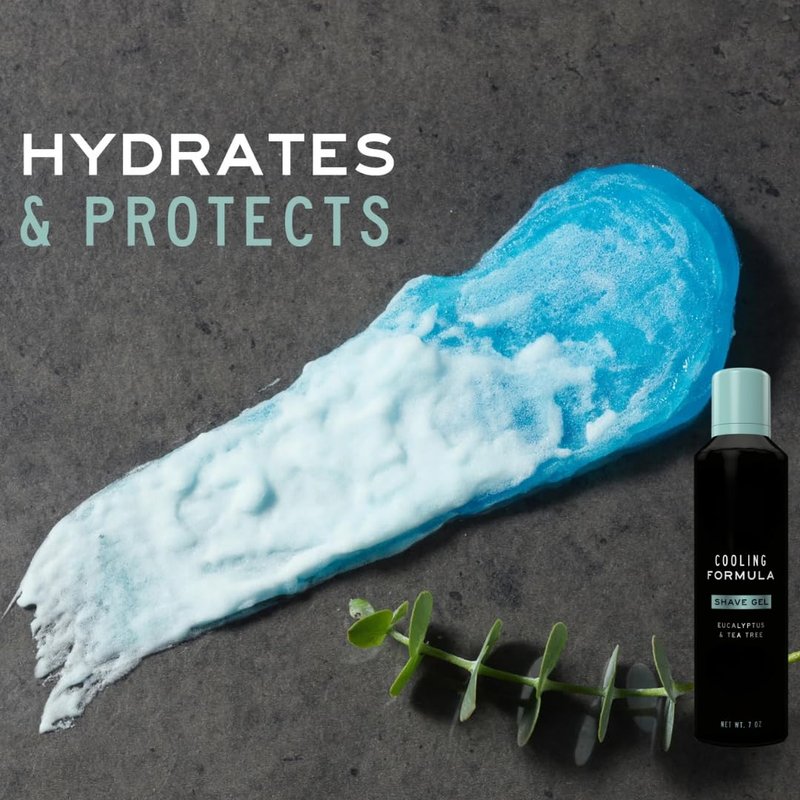 Cooling Shave Gel for Men, Eucalyptus & Tea Tree Scent, Foaming Cream, 7 oz