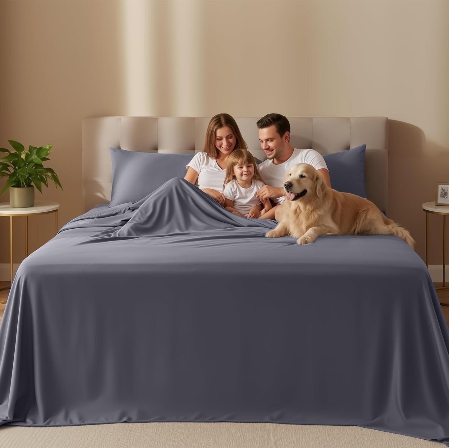 Queen Size Sheet Set - 4 Piece Soft Microfiber Bedding | Oeko Tex Certified, Grey