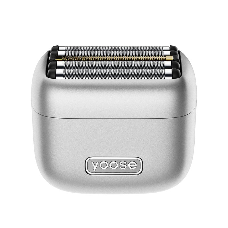 yoose MINI 5 Foil Shaver, Portable Electric Razor for Men, Magnetic 5-Blade Cutting Head, IPX7 Waterproof, USB-C Rechargeable, 90 Min Cordless Dry Shave, Electric Shaver with Pouch, Silver