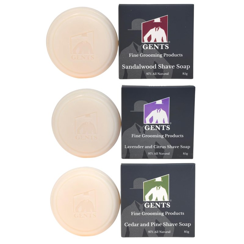 G.B.S Men's Shaving Soap 97 Percent All Natural Enriched with Shea Butter and Glycerin, 3-Ounce, Each Pack of 3