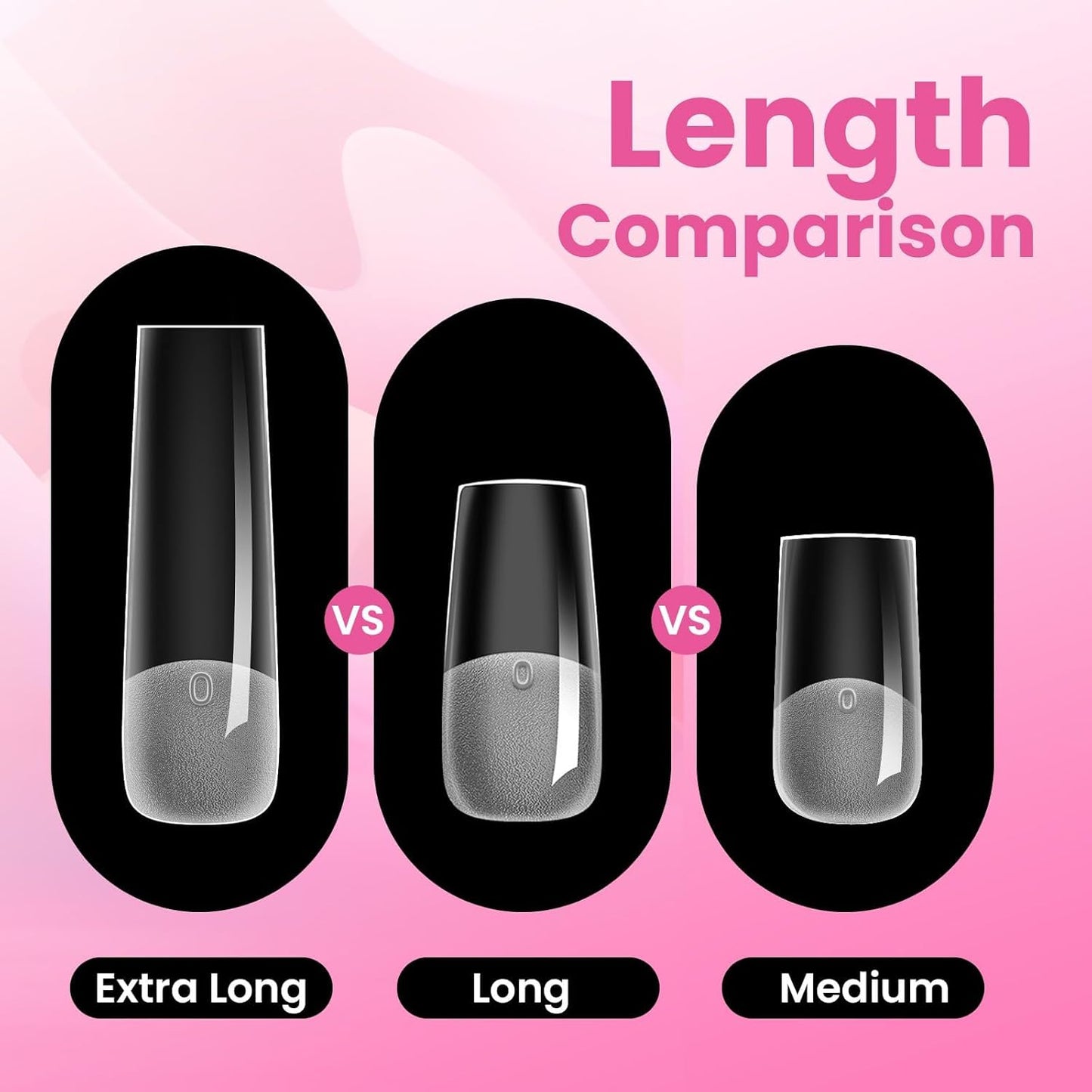 Beetles Apex Nail Tips - XXL Square, 160pcs in 16 Sizes (00-14) | No Builder Gel Needed for DIY Salon Extensions