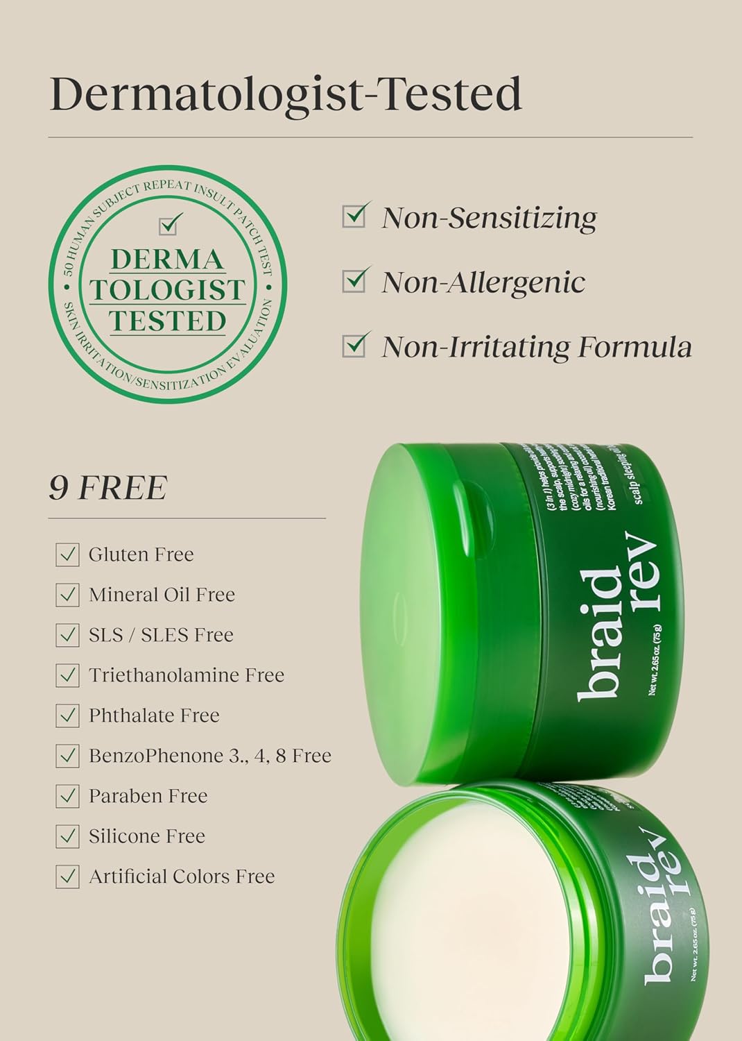 Braid Rev Scalp Sleeping Oil Balm - Nourishing Korean Scalp Treatment with Coconut & Shea Butter | 2.65 oz