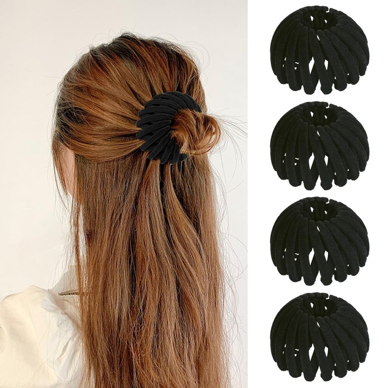 Magic Hair Clips for Women | Expandable Bun Makers for Thick or Thin Hair - Stylish Plastic Barrettes & Scrunchies