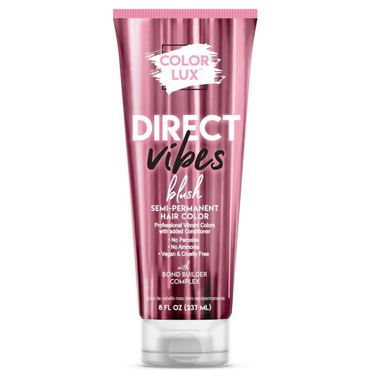 Color Lux Direct Vibes Semi-Permanent Hair Color, Blush, Vibrant & Long-Lasting Shade, Ammonia-Free, Vegan, Sulfate-Free, Paraben-Free, 8 fl oz