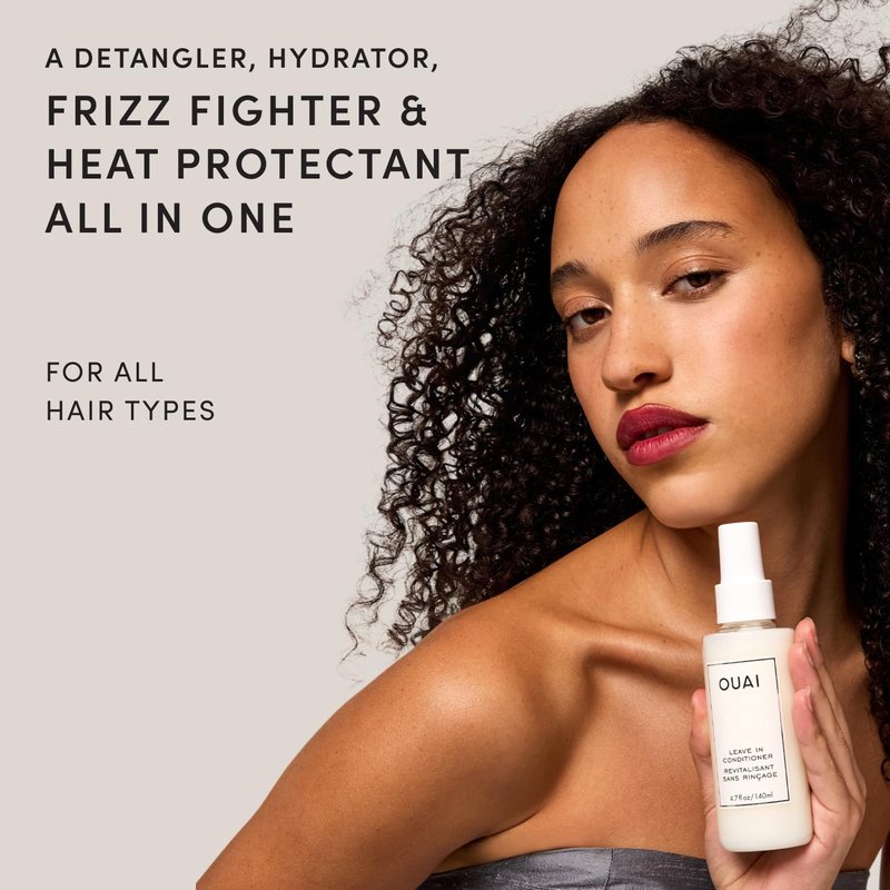 OUAI Leave In Conditioner - Heat Protectant & Detangler for Frizz Control | 1.5 oz