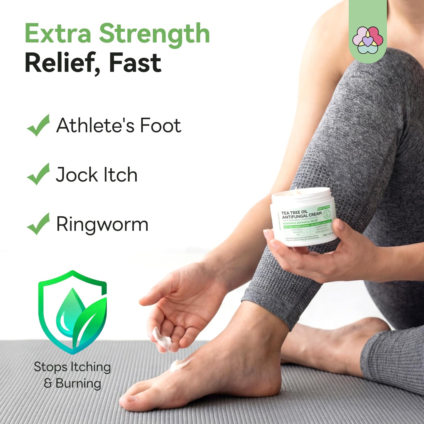 SAVILAND Antifungal Cream FSA-HSA Max Strength: 25% Undecylenic Acid Anti Fungal Cream for Skin Athletes Foot Jock Itch Ringworm Foot Fungus Treatment Comfort with Tea Tree & Oregano Oil 4.23 oz