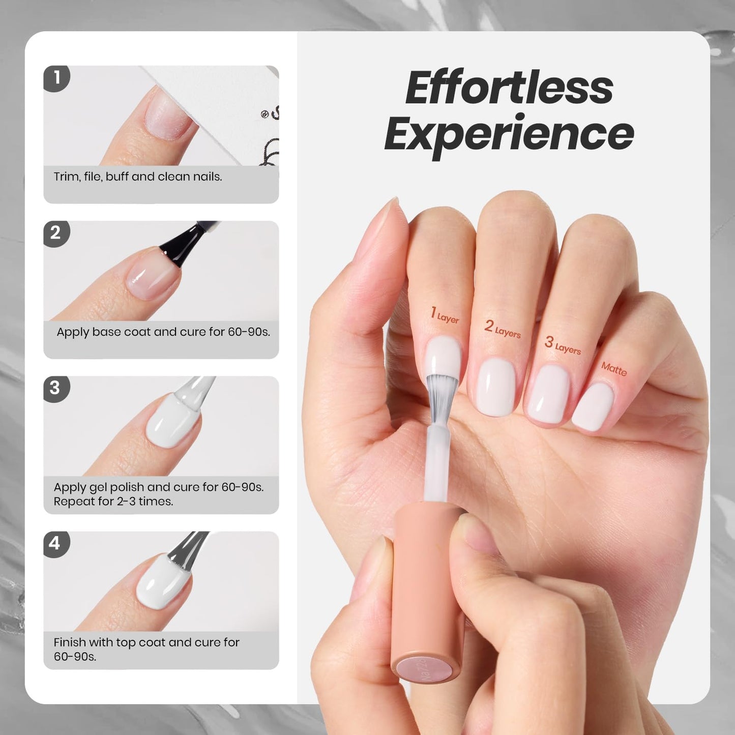 Beetles Milky White Gel Nail Polish - 15ml Neutral Jelly Nude Nail Polish Base Color Nail Concealer Sheer Translucent Effect Soak Off UV LED French Nail Art Salon DIY Manicure Gift for Women 0.5Oz
