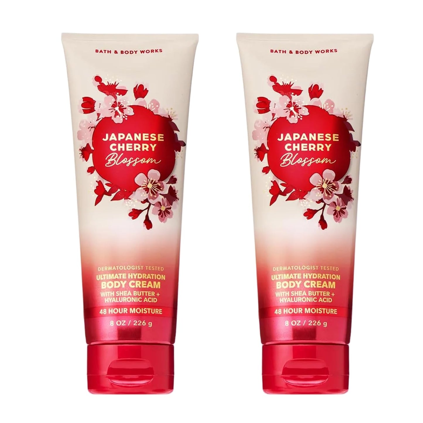 Japanese Cherry Blossom Body Cream - Ultimate Hydration Moisturizer with Shea Butter & Hyaluronic Acid for Dry Skin | 8 oz - 2 Pack