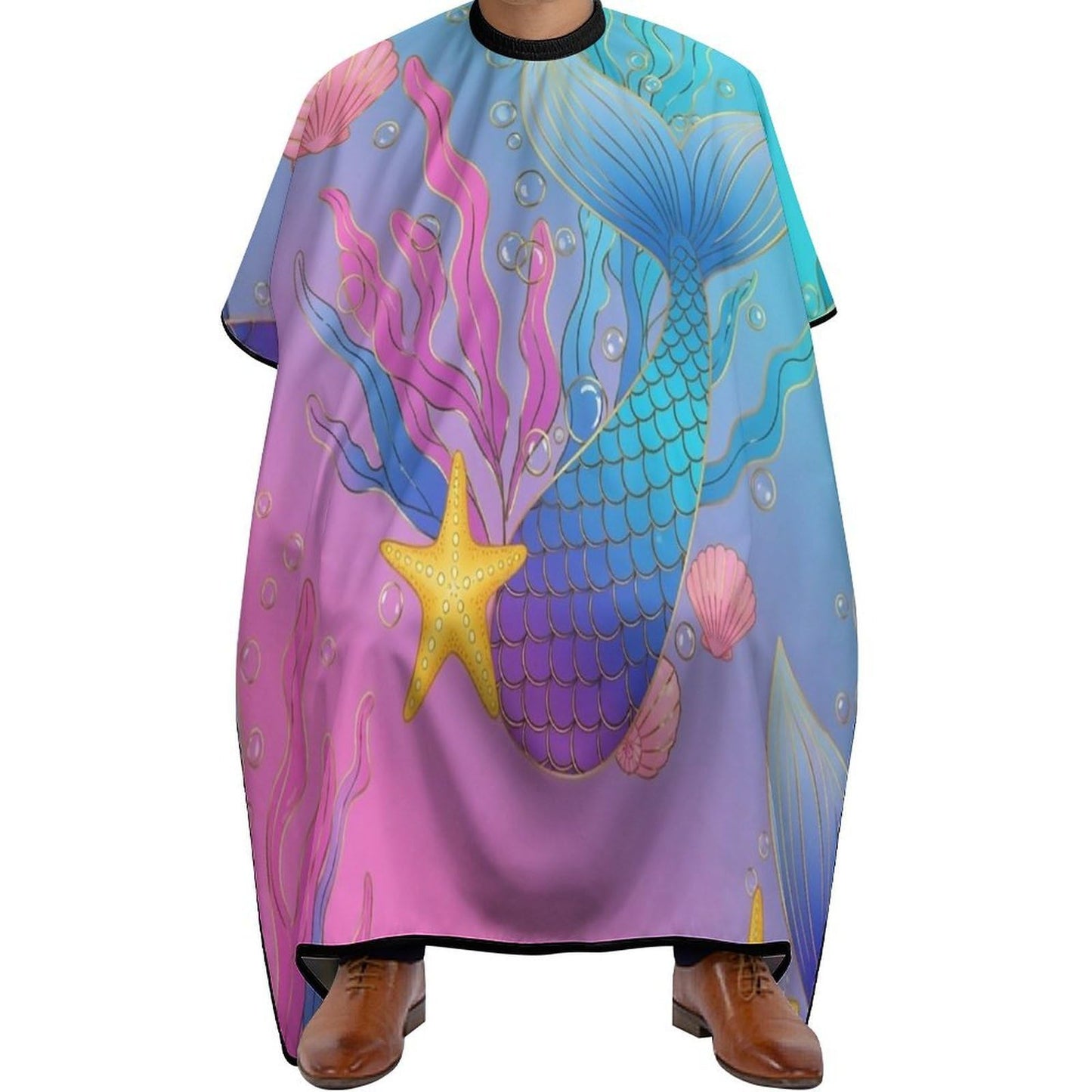 Professional Hairdressing Cape Large Unisex Barber Cape with Adjustable Closure Mermaid Tail Scale